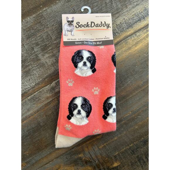 NWT Shih Tzu Socks Unisex OSFM Sock Daddy Dog Lover Socks - Picture 1 of 3